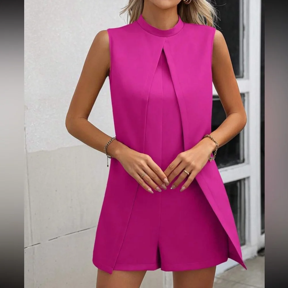 Boho mock neck romper